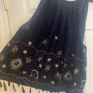 Stunning Celestial Zodiac Anthropologie Tank - Velvet with Beading - NWT